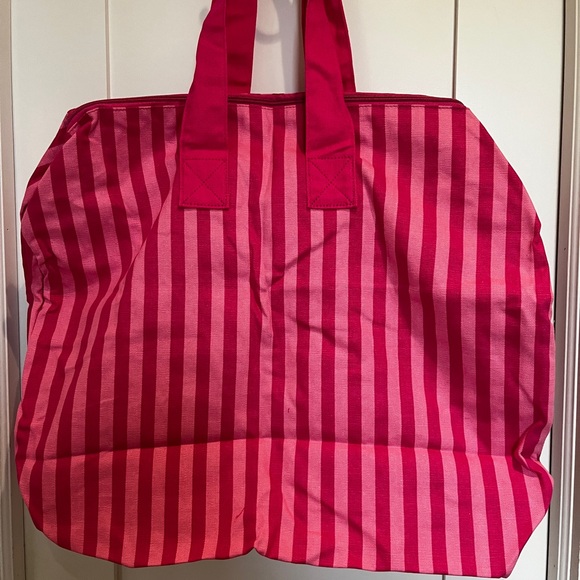Victoria's Secret Pink Striped Tote Bag with Bold Design - Picture 2 of 8